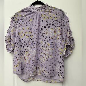 Ann Taylor Lilac Floral Blouse